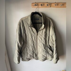 Bagatelle Collection Olive Green Quilted Zip-Up Jacket Size Large